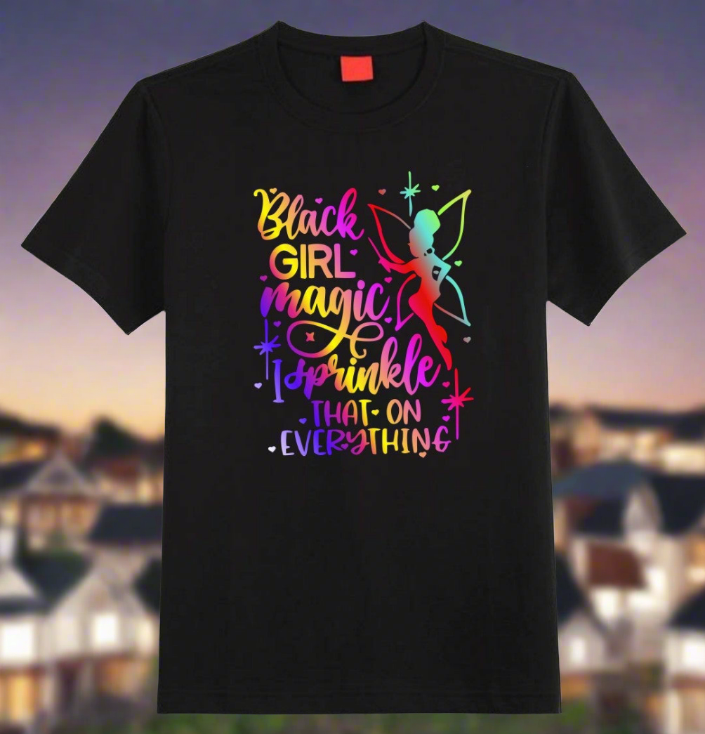 BlkGrlMagicMultiClr Tee