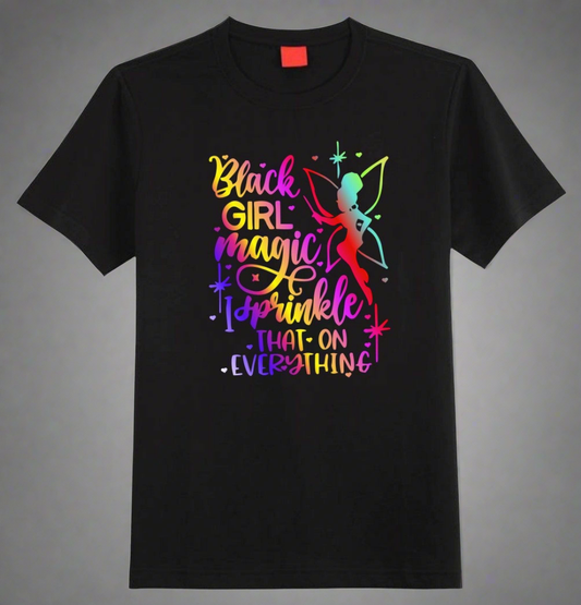 BlkGrlMagicMultiClr Tee